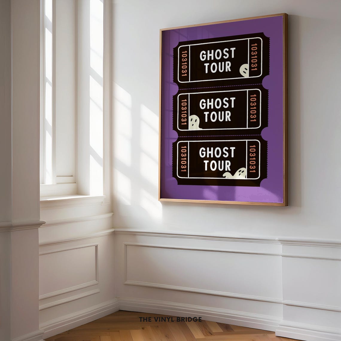Retro Ghost Tour Ticket Stub Funny Cute Spooky Halloween Poster - Image 2