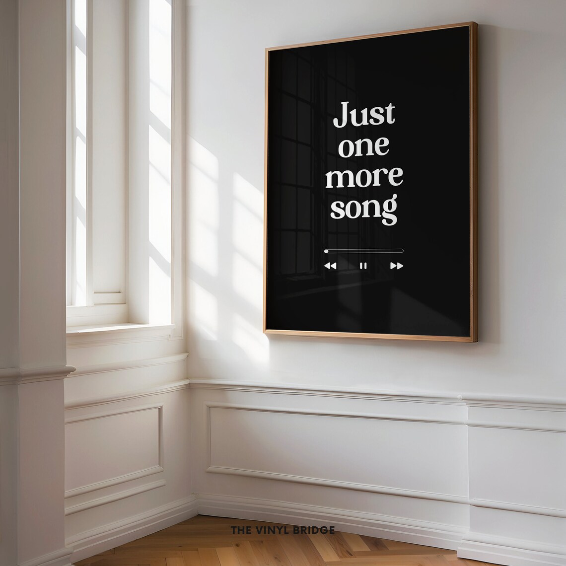 Just One More Song Music Player Black Bold Typography Wall Poster - Image 2
