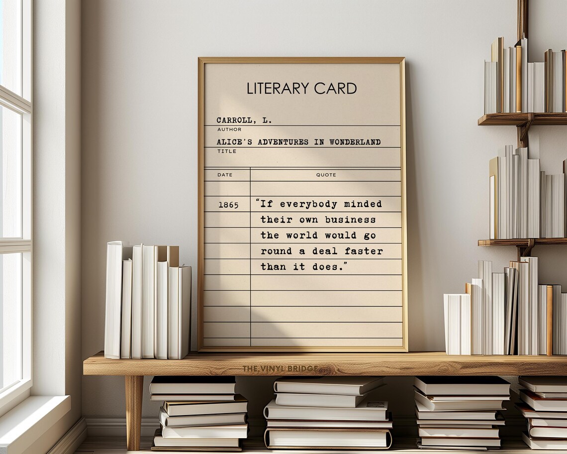 Alice In Wonderland Literary Card Lewis Carroll 1865 Quote Poster - Image 2