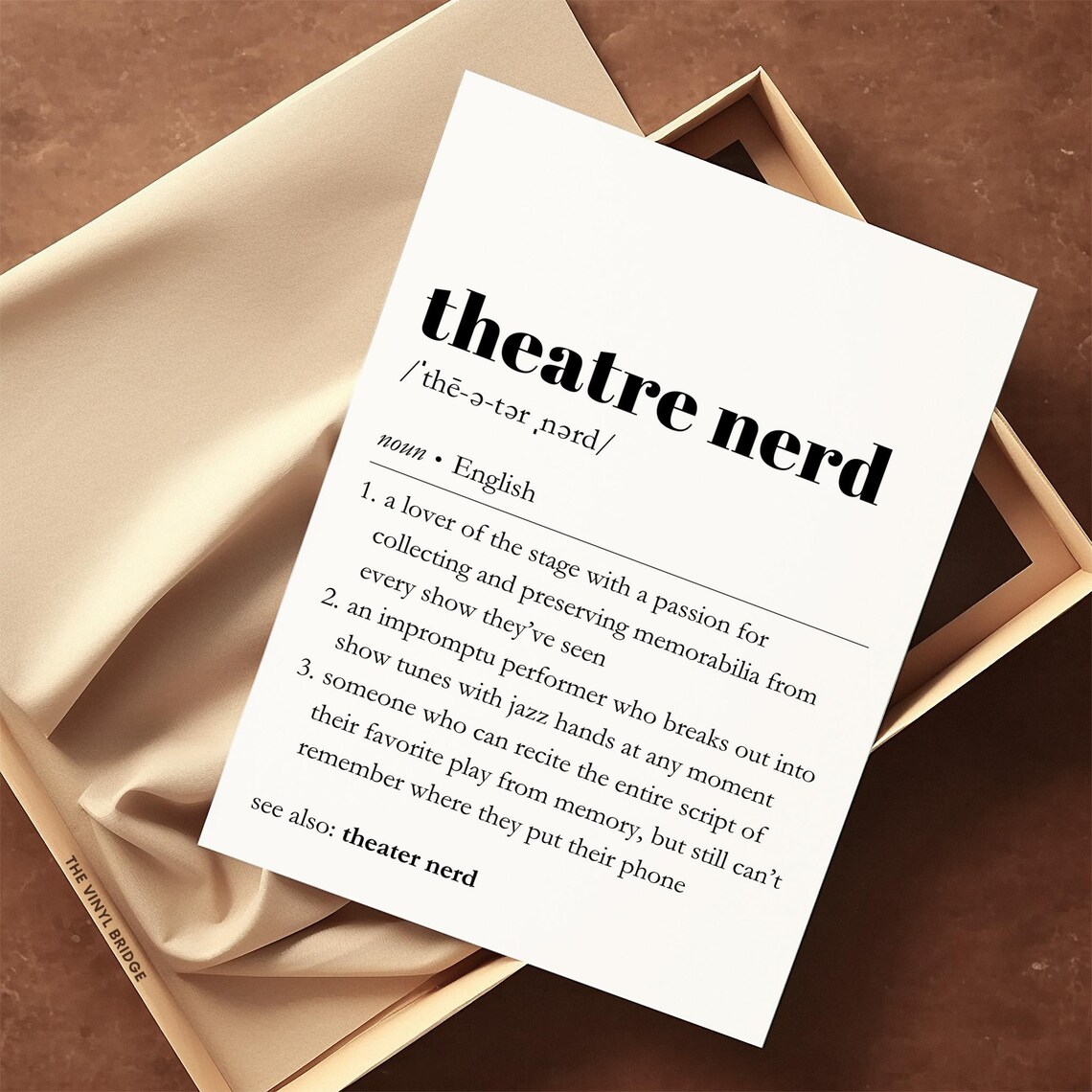 Theatre Nerd Dictionary Definition Drama Club Typography Poster - Image 3