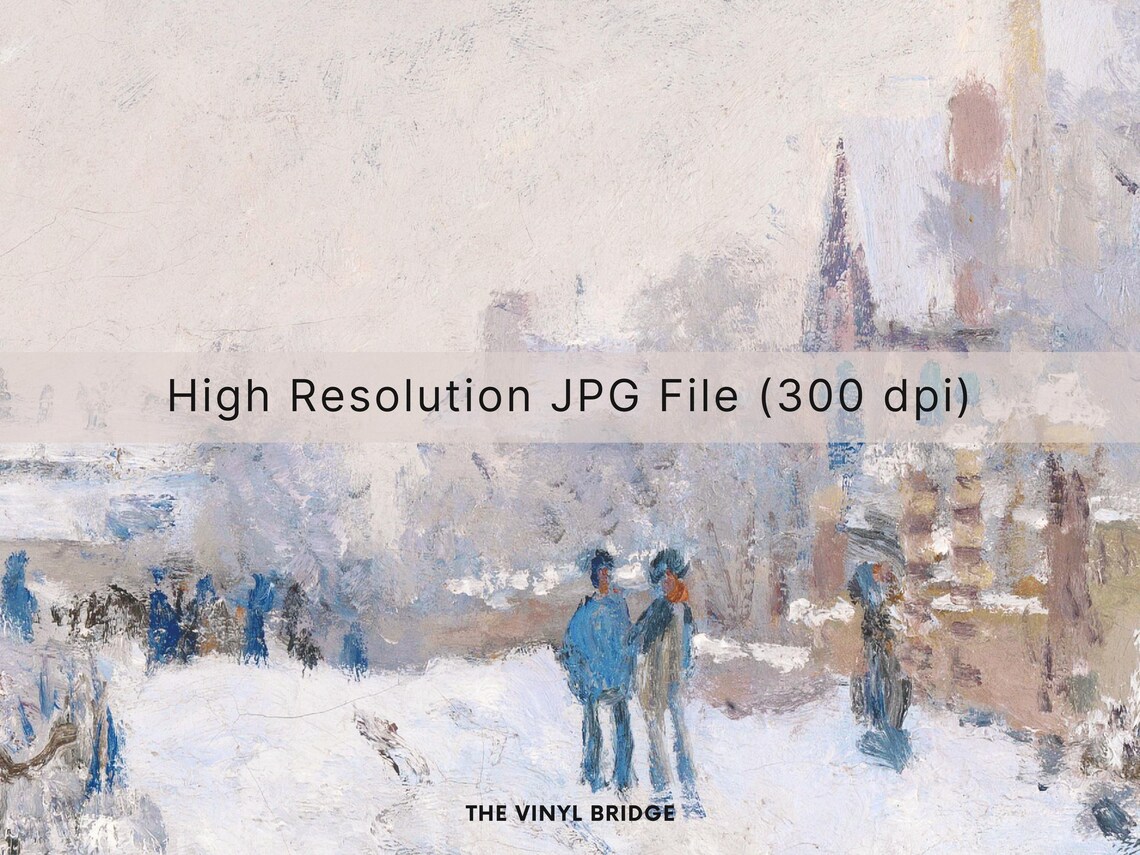 Vintage Snow Scene Painting Winter Landscape Print Soft Pastel Nature Art French Country Wall Decor Seasonal Cottagecore - Image 3