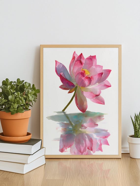 Watercolor Blooming Flower Soft Reflective Botanical Art