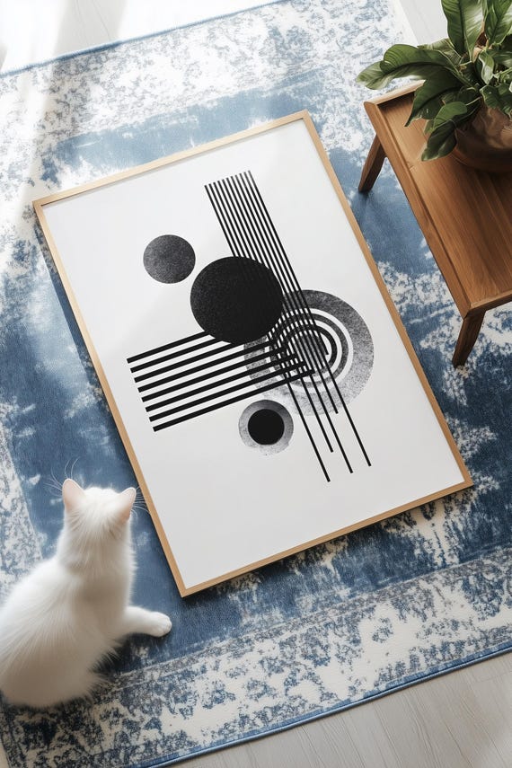 Clean Geometric Art Piece Modern Wall Minimalist Abstract