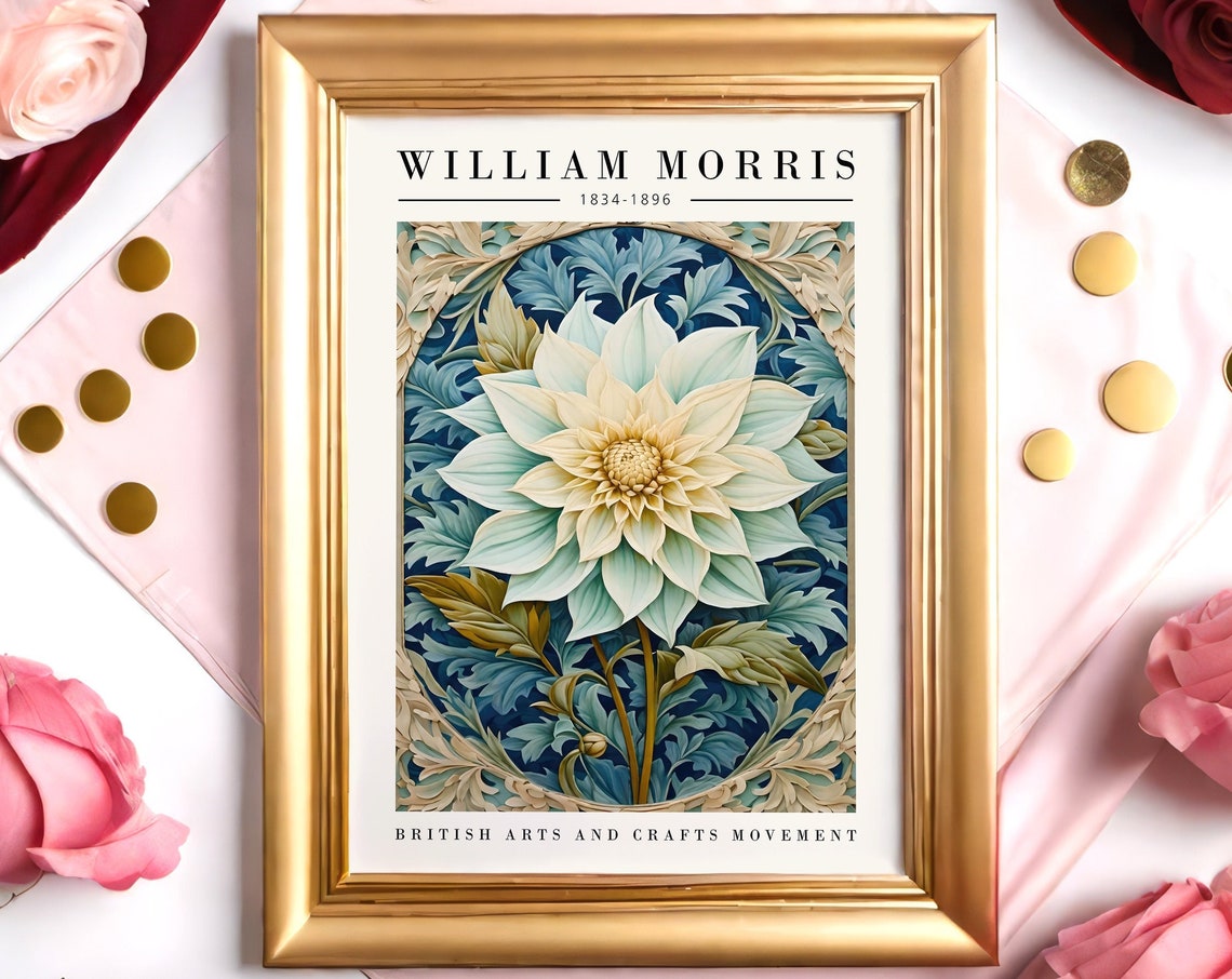 William Morris 1834-1896 Arts and Crafts Botanical Flower Poster