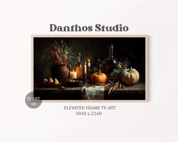 Autumn Harvest Still Life Vintage Farmhouse Tv Art