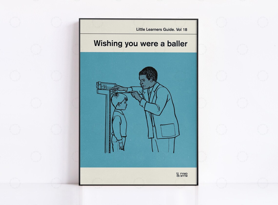 Wishing You Were A Baller Retro Book Cover Art Print