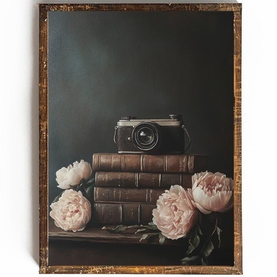 Vintage Film Camera Wall Art For Photography Studio Decor Gift For Photographer Gift Dark Academia Decor Dark Cottagecore Wall Art Moody Art