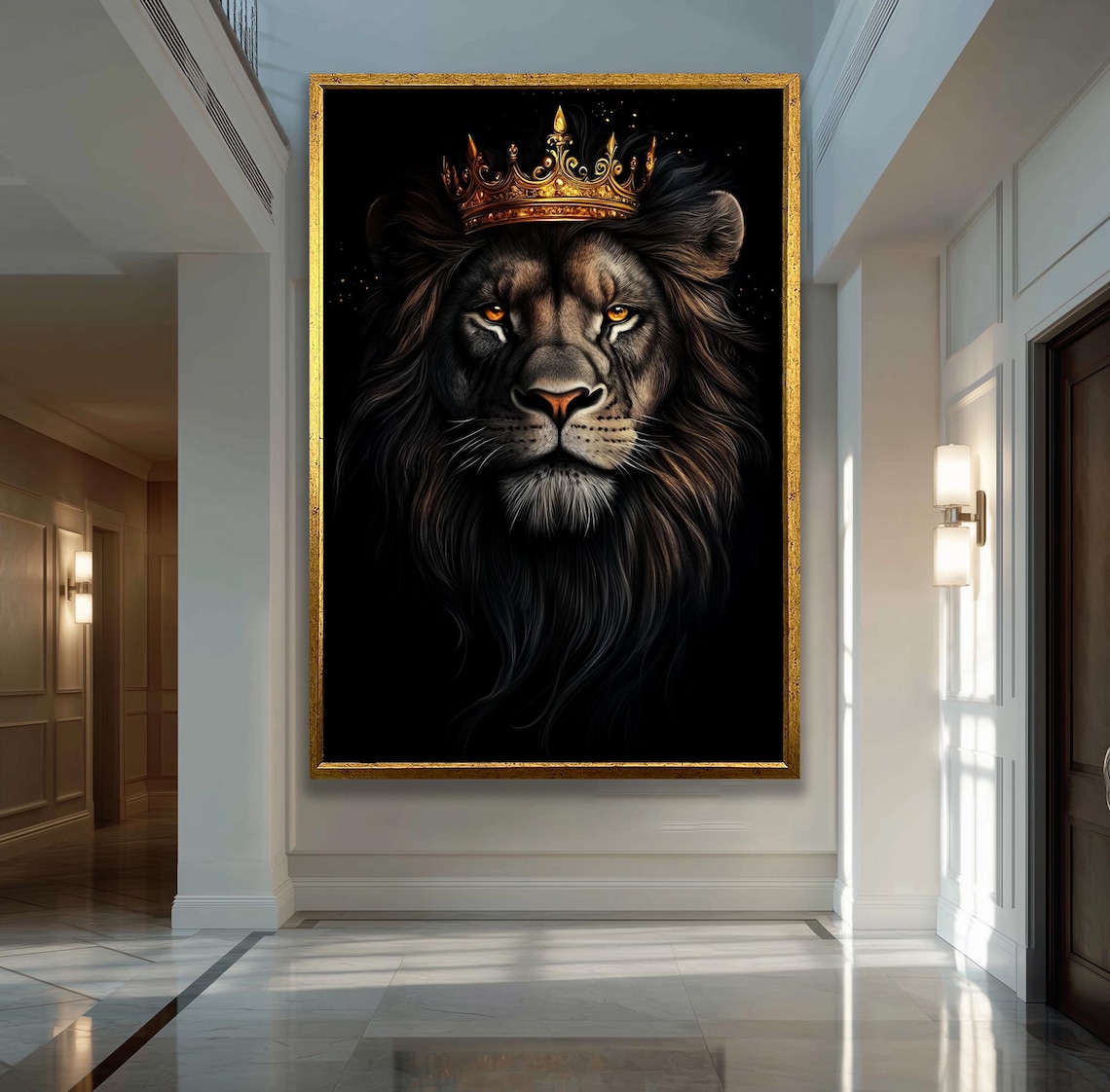 King Lion Royal Animal Portrait Art Print