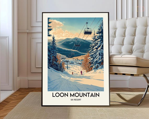 Loon Mountain Ski Resort Poster Wall Art Print New Hampshire
