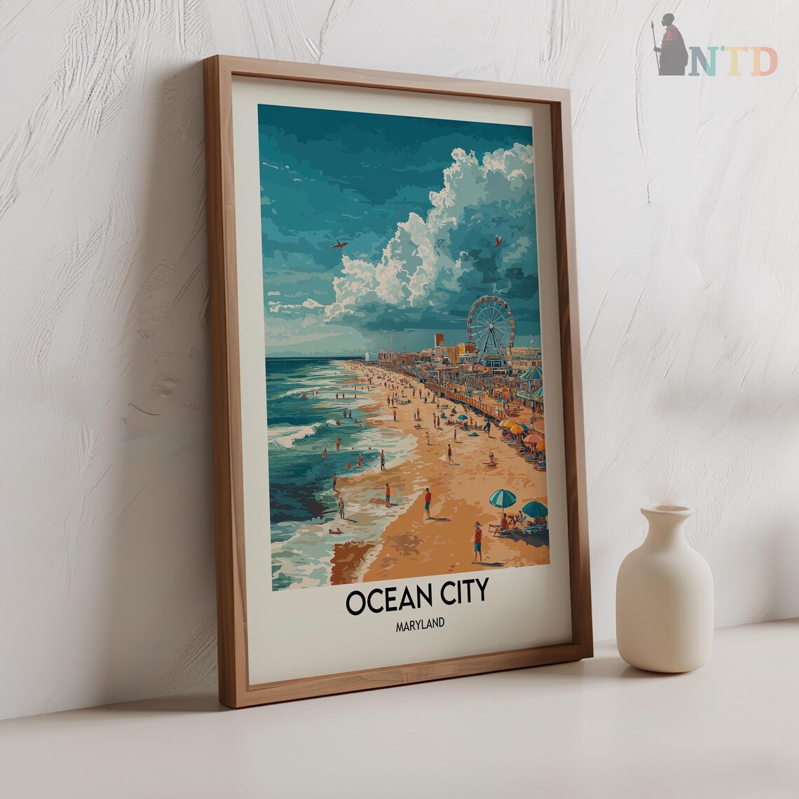 Ocean City, Maryland Travel Poster Art Print - Image 2