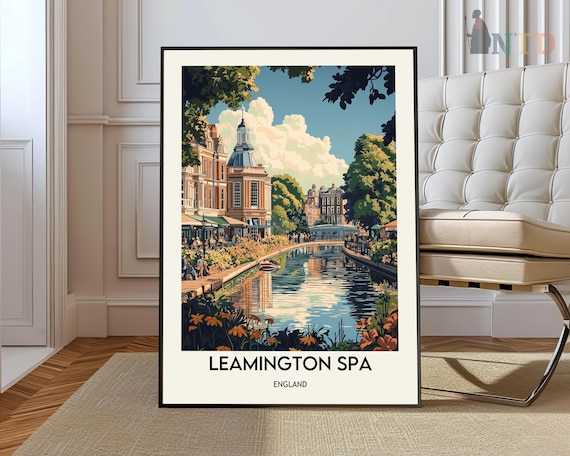 Leamington Spa England Riverside Regency Buildings Travel Poster
