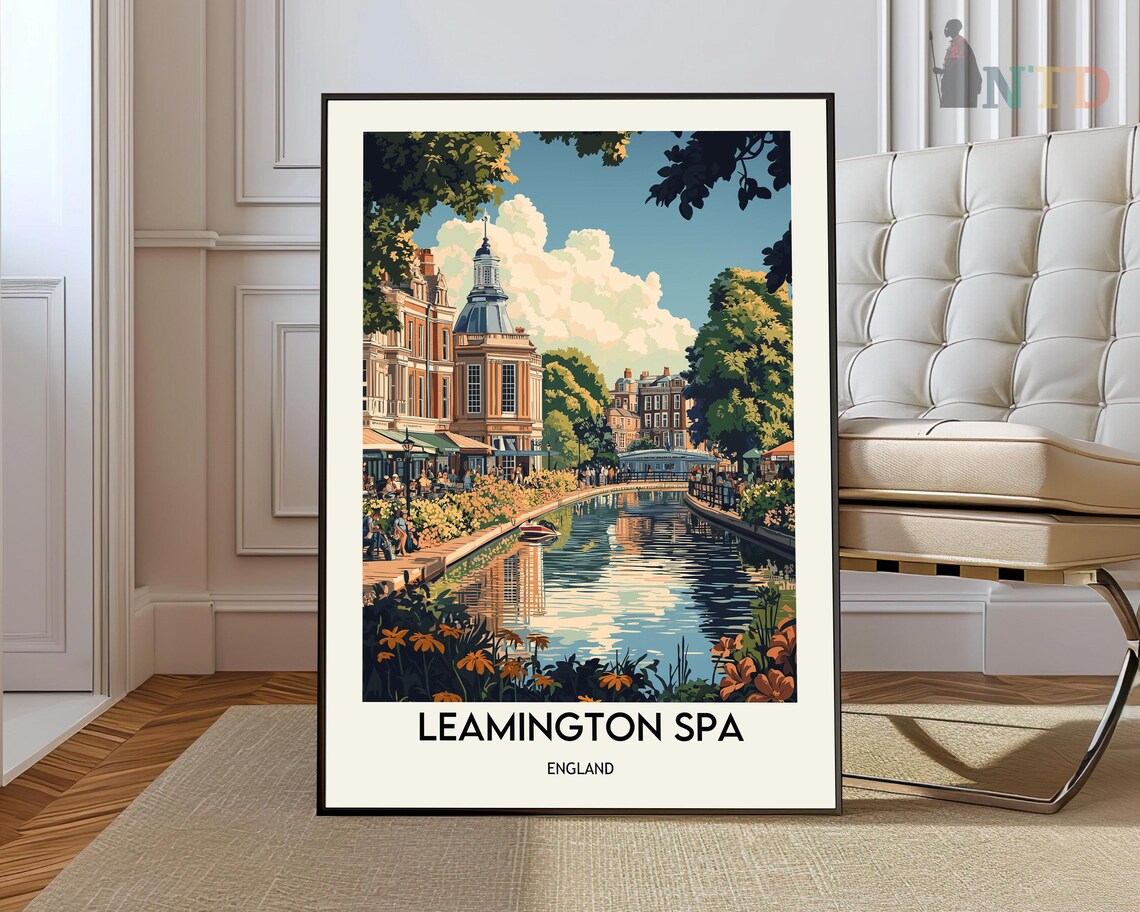 Leamington Spa England Riverside Regency Buildings Travel Poster