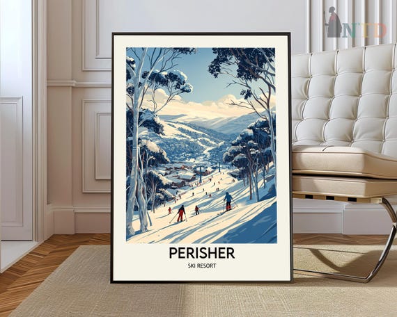 Perisher Ski Resort Poster Wall Art Print Photo
