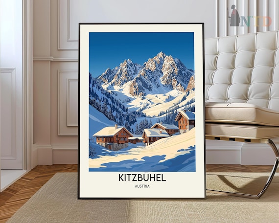 Kitzbuhel Austria Mountain Chalets in Bright Winter Morning Light Poster