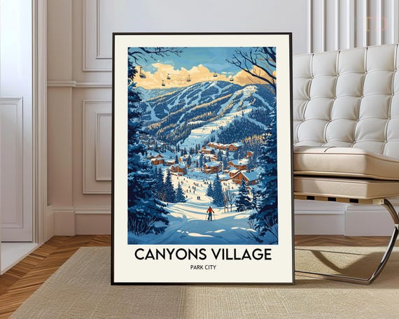 Canyons Village Ski Resort Poster Wall Art Print Photo