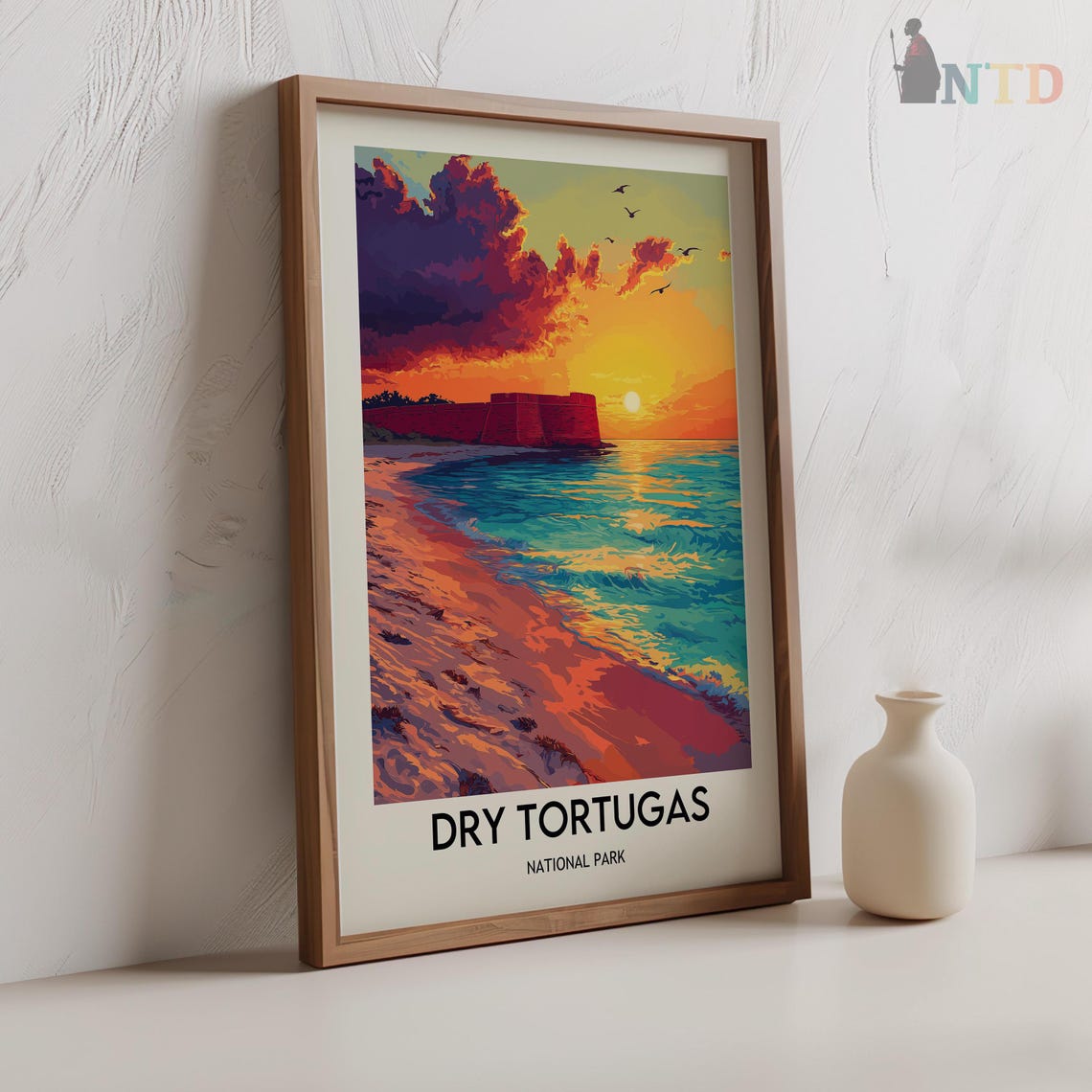 Dry Tortugas National Park Fort Jefferson Sunset Beach Poster - Image 2