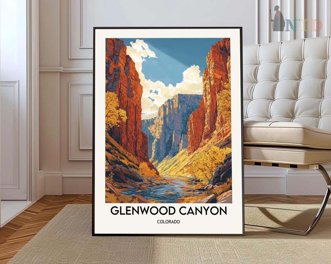 Glenwood Canyon Colorado Autumn Colors In The Deep Canyon Poster