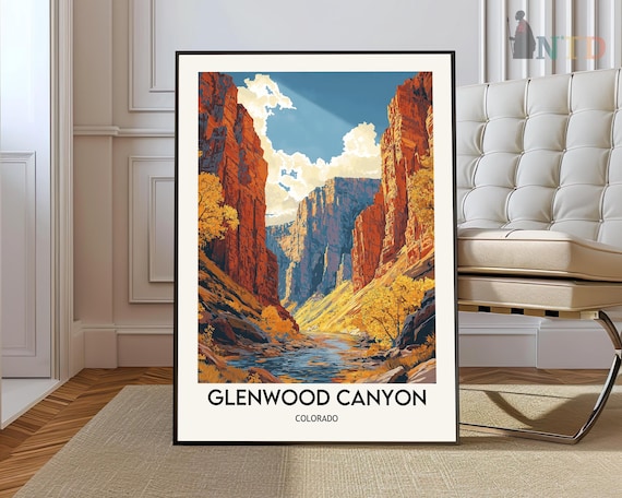 Glenwood Canyon Colorado Autumn Colors In The Deep Canyon Poster