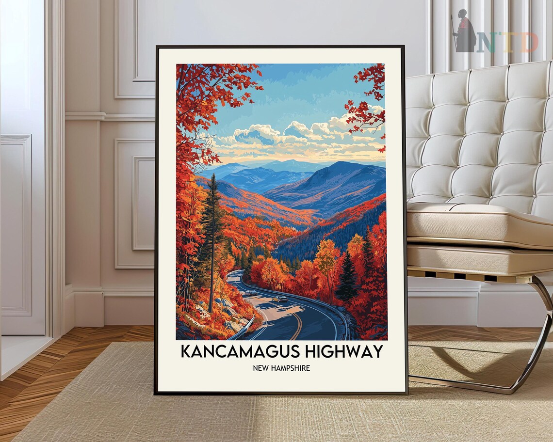 Kancamagus Highway Travel Poster, White Mountains NH