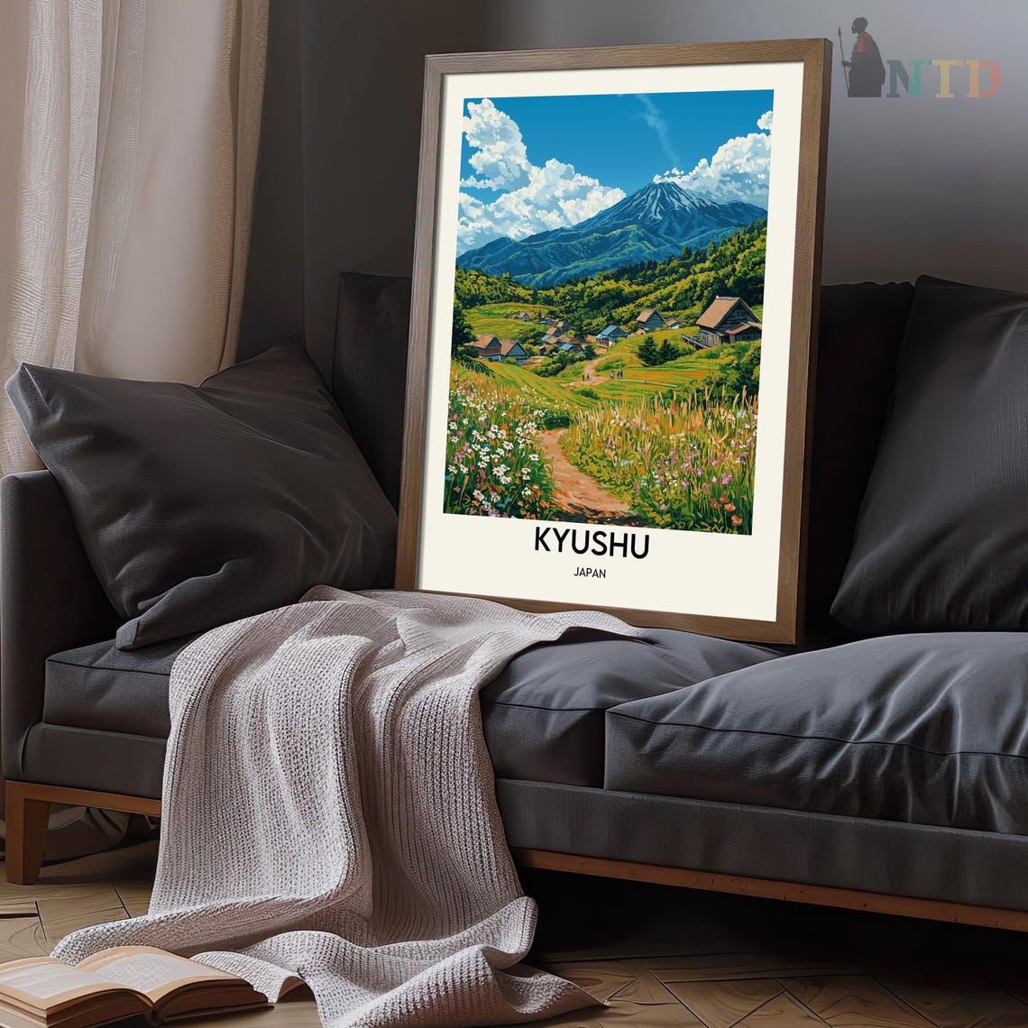 Kyushu Poster Kyushu Wall Art Kyushu Print Kyushu Photo Kyushu Poster Print Kyushu Travel Poster Mount Aso Poster Kyushu Japan Poster - Image 3