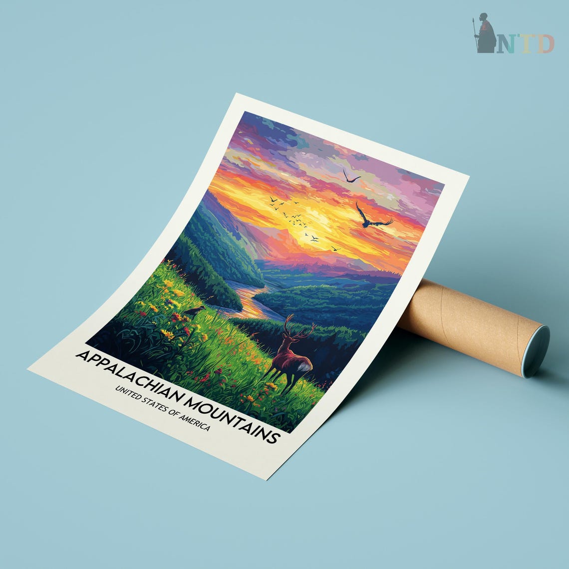 Appalachian Mountains Print Appalachian Print Appalachian Poster Appalachian Trail Appalachian Wall Art Appalachian Art Mountain Print - Image 2