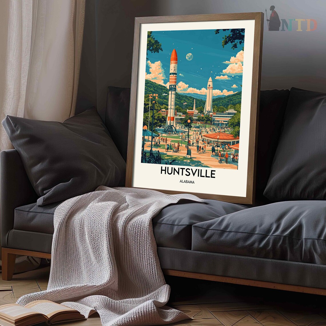 Huntsville Alabama Travel Poster, City Wall Art - Image 3