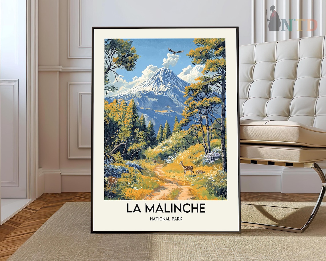 La Malinche National Park Snow Capped Volcano Deer Trail Poster