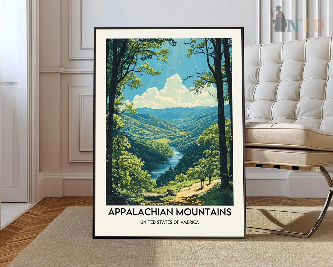 Appalachian Mountains Print Appalachian Print Appalachian Poster Appalachian Trail Appalachian Wall Art Appalachian Art Mountain Print