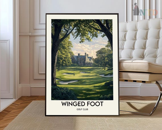 Winged Foot Golf Club Poster Wall Art Print Mamaroneck New York