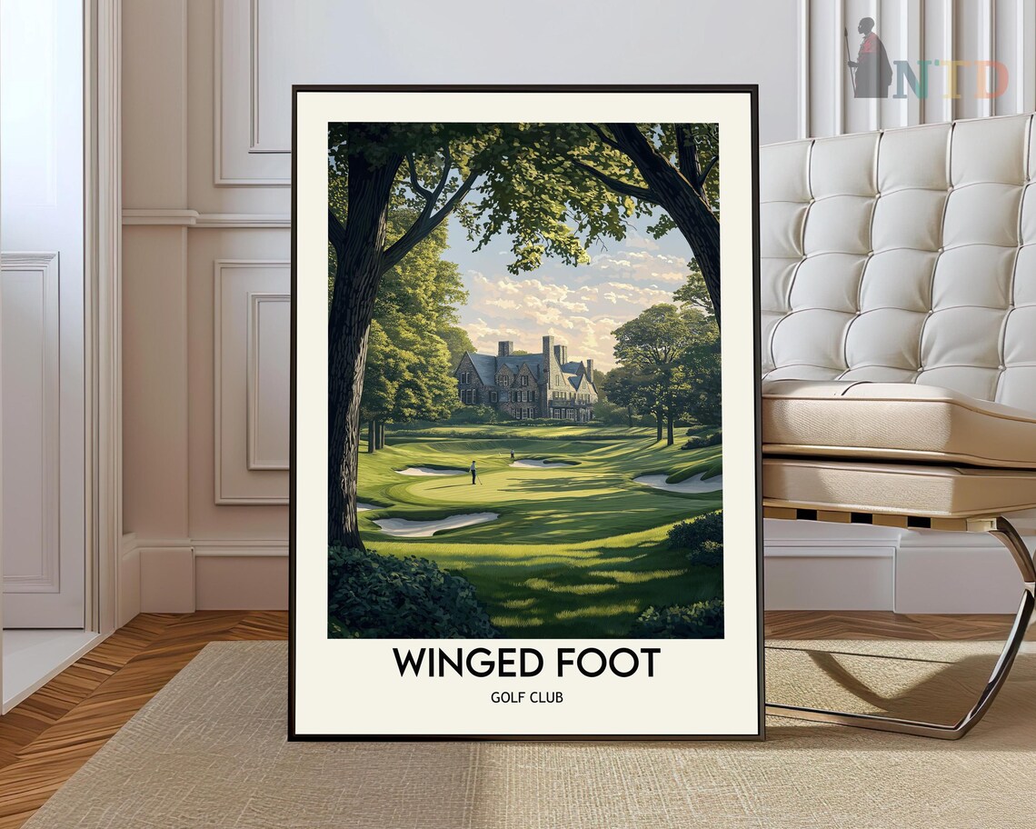 Winged Foot Golf Club Fairway View Vintage Travel Style Poster