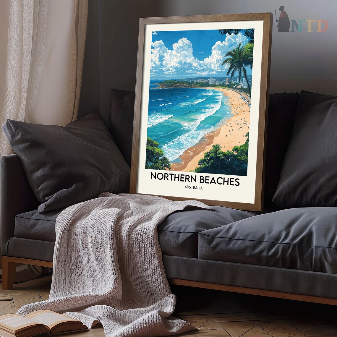 Northern Beaches Travel Poster, Coastal View - Image 3