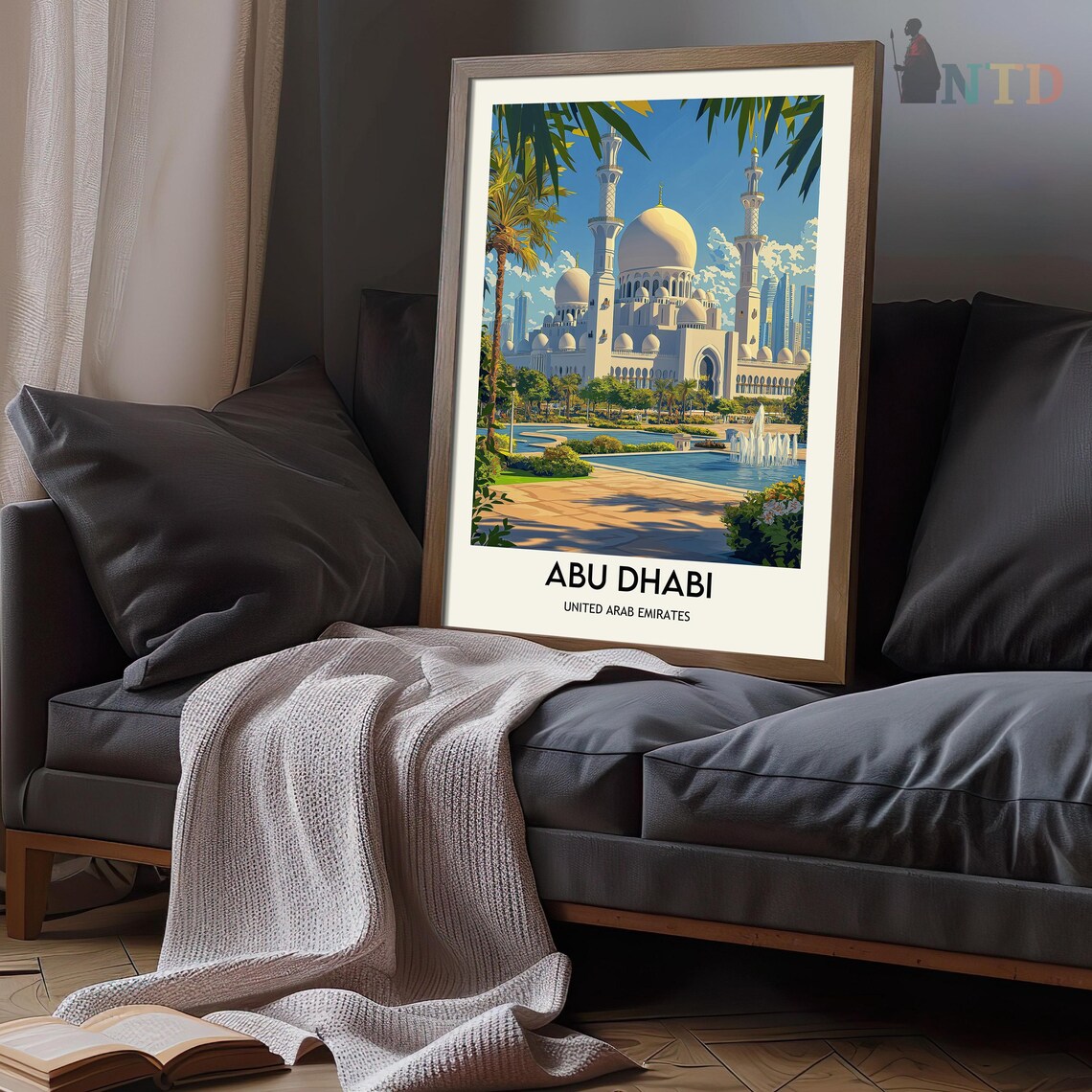 Sheikh Zayed Grand Mosque Abu Dhabi United Arab Emirates Travel Poster - Image 3