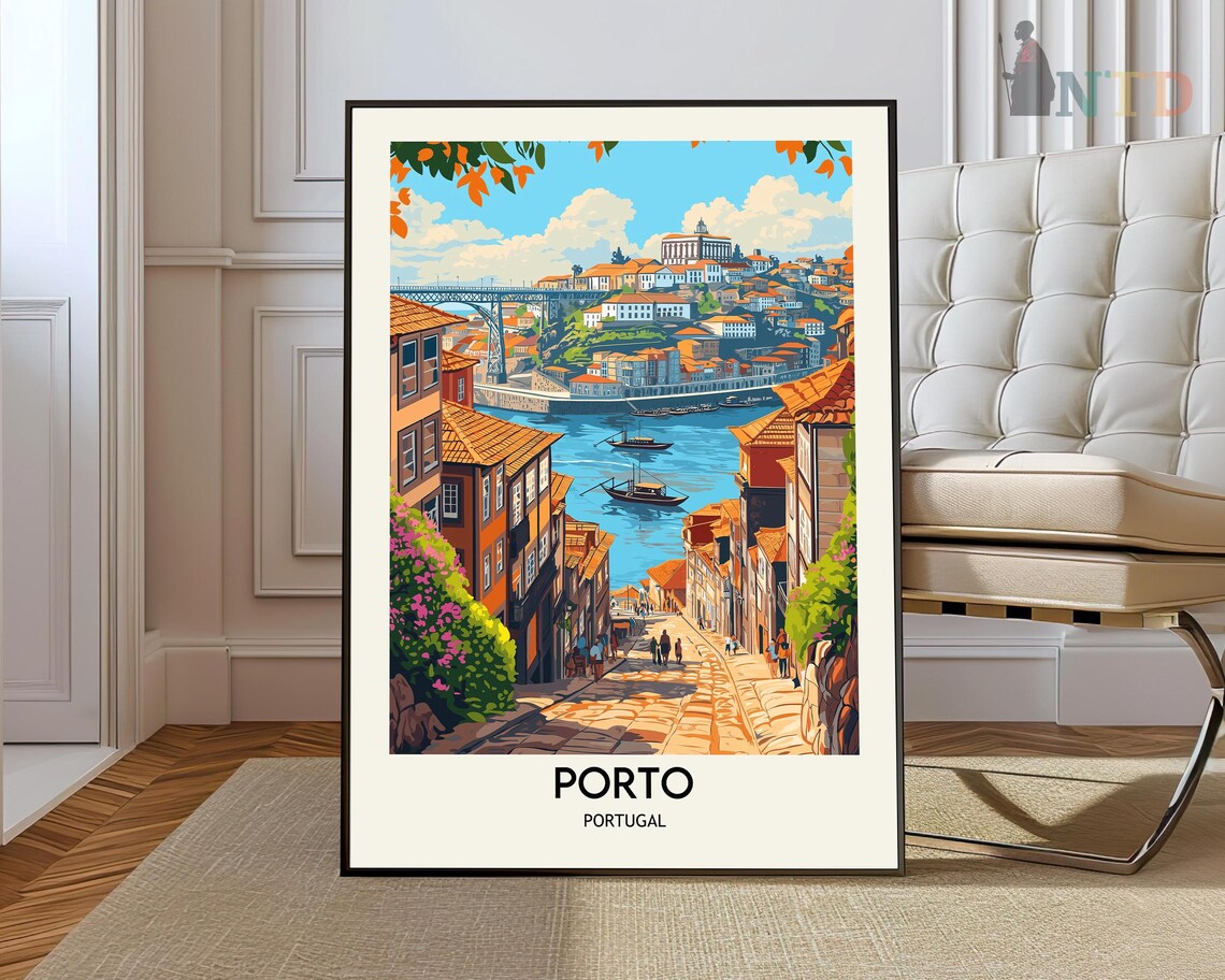 Porto Travel Poster, Portugal City Wall Art Print