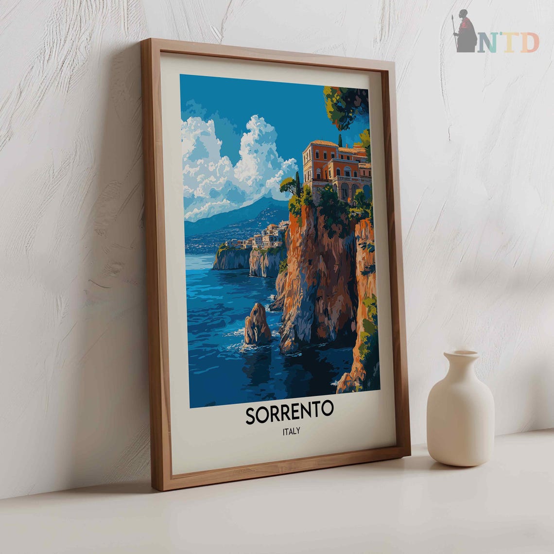 Sorrento Italy Dramatic Cliffs Bay of Naples Town View Poster - Image 2