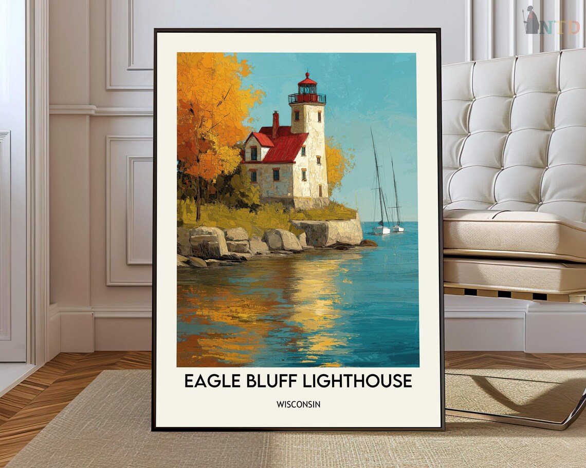 Eagle Bluff Lighthouse, Wisconsin Travel Poster