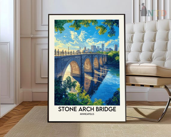 Stone Arch Bridge Print Stone Arch Bridge Wall Art Stone Arch Bridge Poster Stone Arch Bridge Photo Stone Arch Bridge Minneapolis Poster