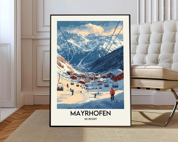 Mayrhofen Ski Resort Poster Wall Art Print Photo Austria
