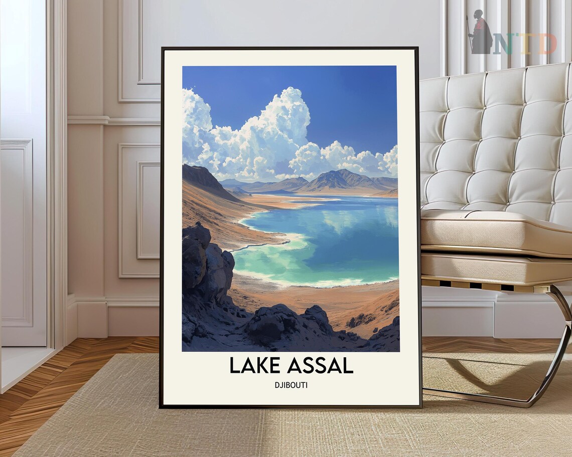 Lake Assal Djibouti Turquoise Crater Lake Desert Travel Poster