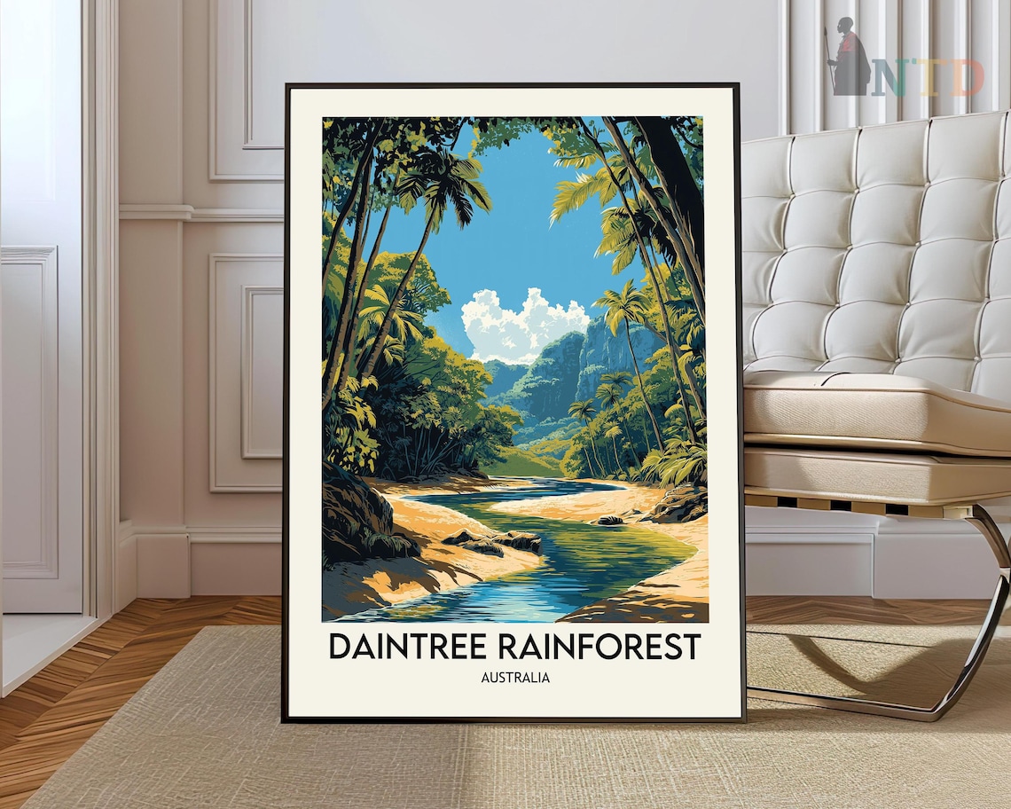 Daintree Australia Travel Poster, Rainforest Print