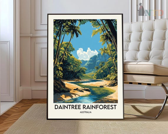 Daintree Australia Travel Poster, Rainforest Print