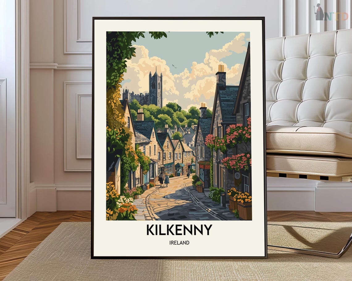 Kilkenny Poster Wall Art Print Photo Travel Ireland Map