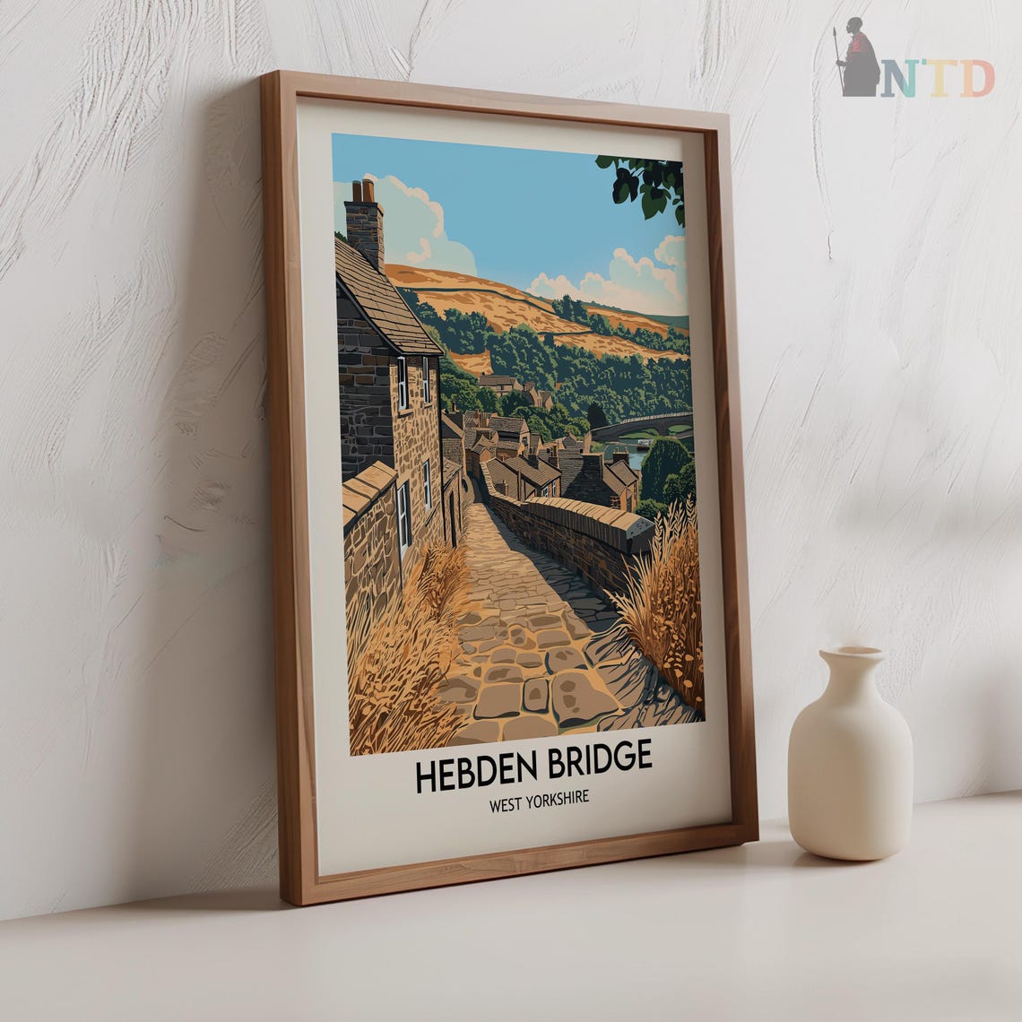 Hebden Bridge Travel Print Travel Poster Of Hebden Bridge Hebden Bridge Hebden Bridge Gift Yorkshire Art - Image 2