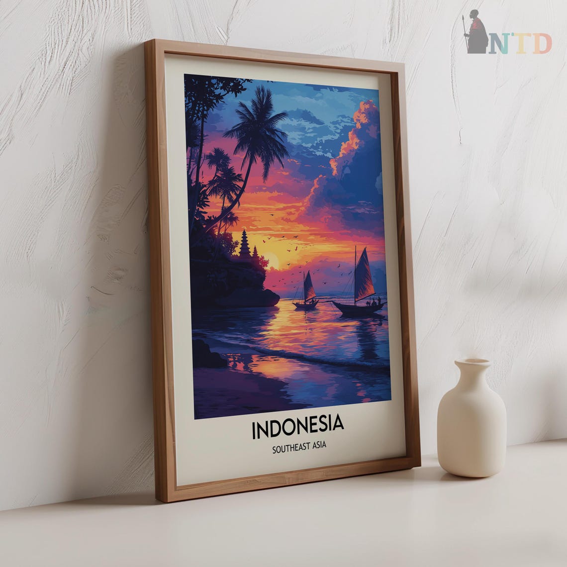 Bali Indonesia Travel Print Bali Travel Poster Indonesia Travel Print Southeast Asia Travel Poster Travel Gift Backpackers Gift - Image 2
