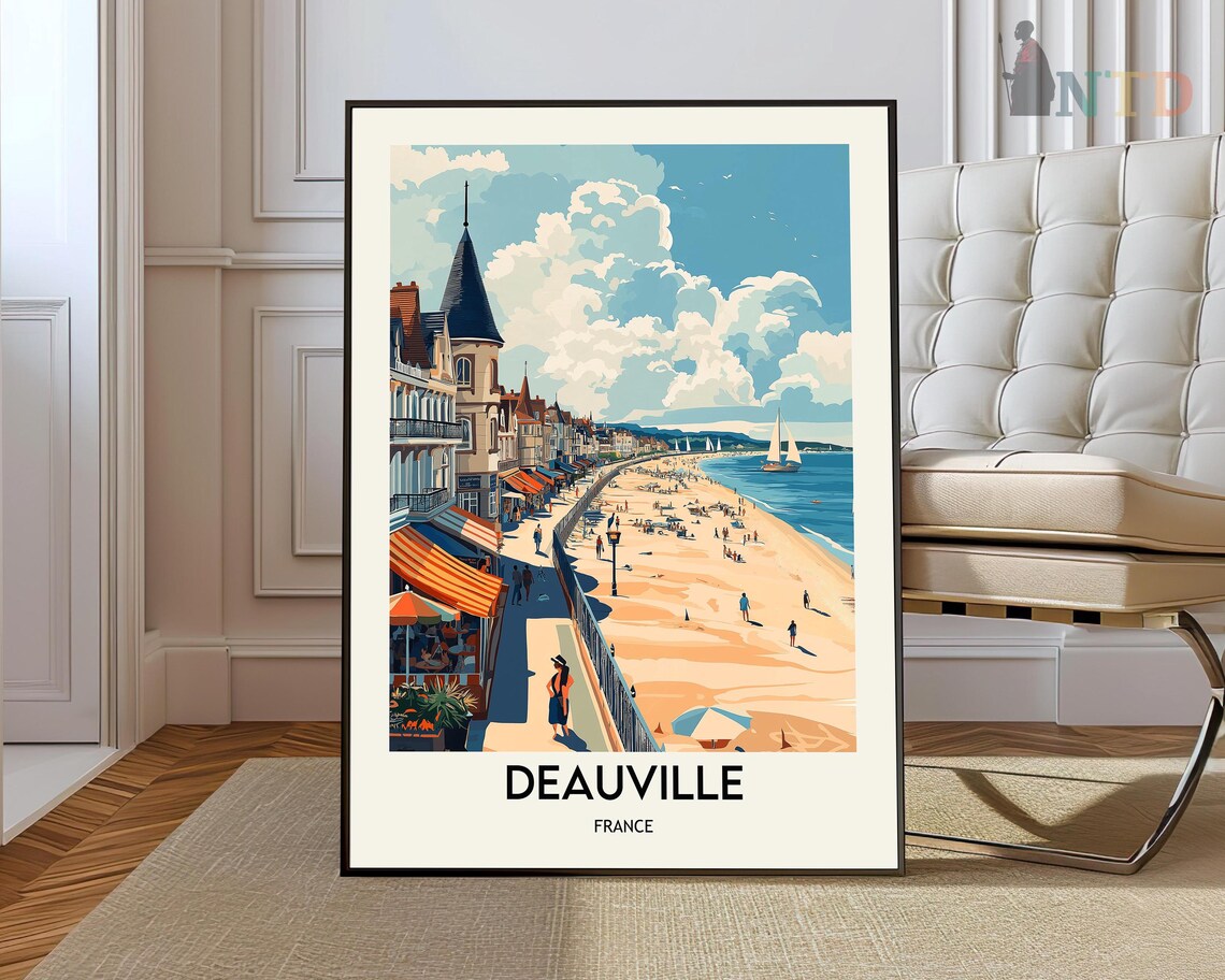 Deauville Travel Poster, Normandy France Photo Art