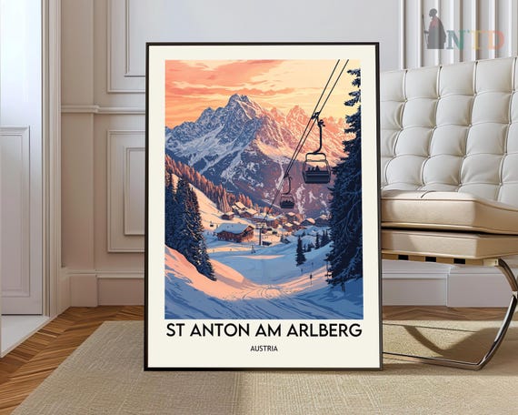 St Anton Print Art Poster Photo Painting Austria Ski Resort Sankt Am Arlbergl