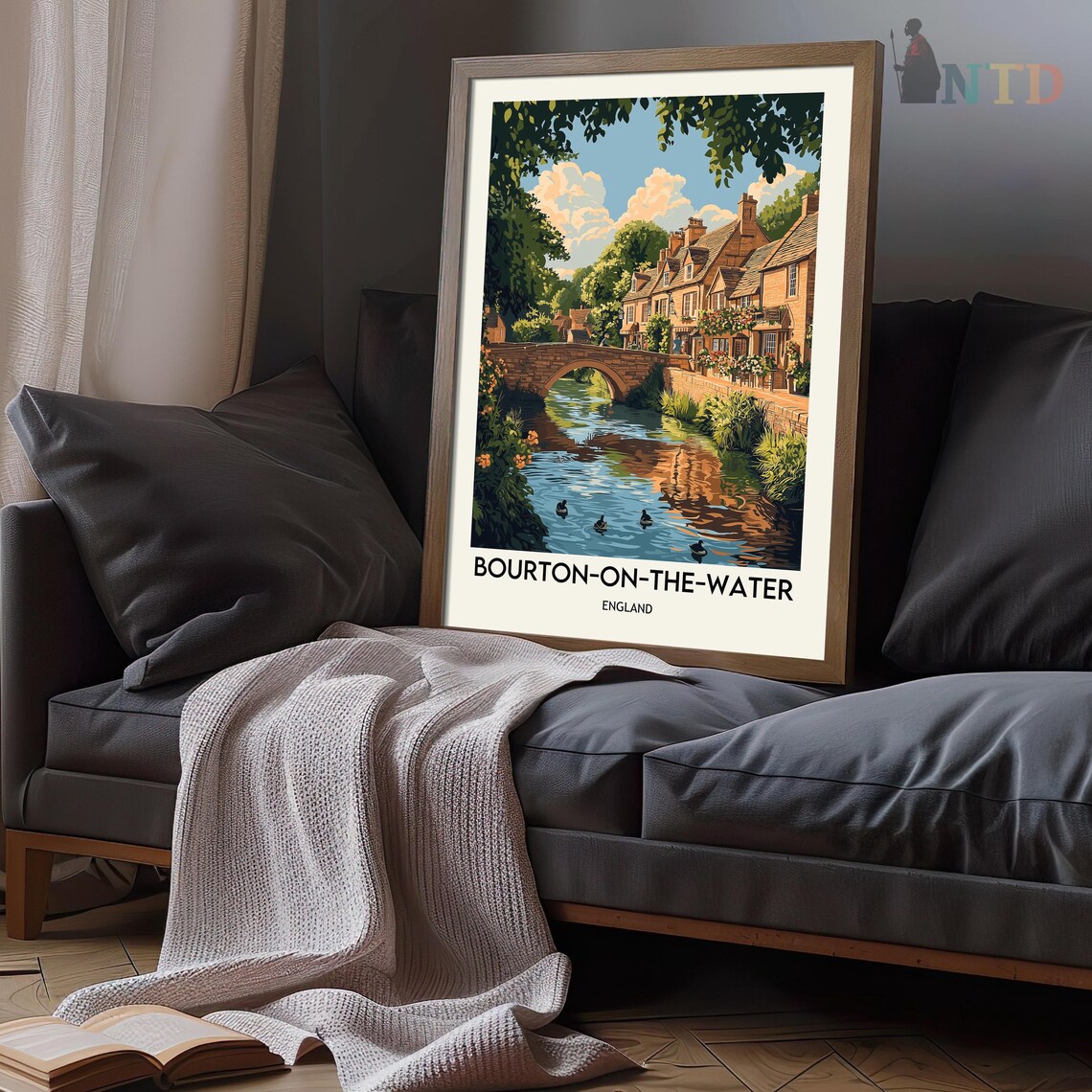 Bourton On The Water Map Travel Poster Art Print - Image 3