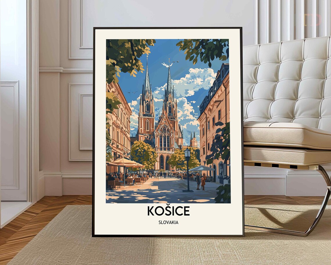 Kosice Travel Poster, Slovakia Wall Art Print