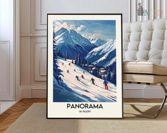 Panorama Ski Resort Poster Wall Art Print Photo