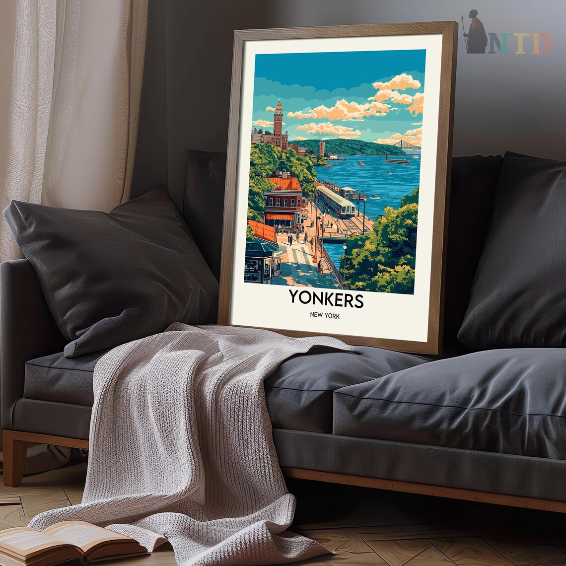 Yonkers New York Hudson Waterfront Promenade Vintage Travel Poster - Image 3
