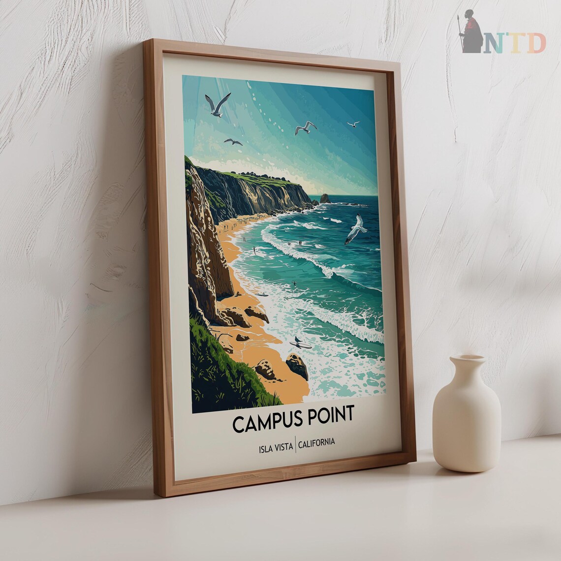 Isla Vista, California Travel Poster, Beach Campus View - Image 2